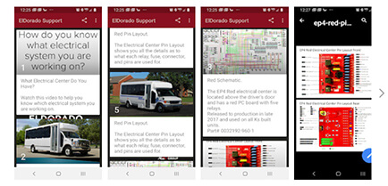 Screen cap of Eldorado servicing app