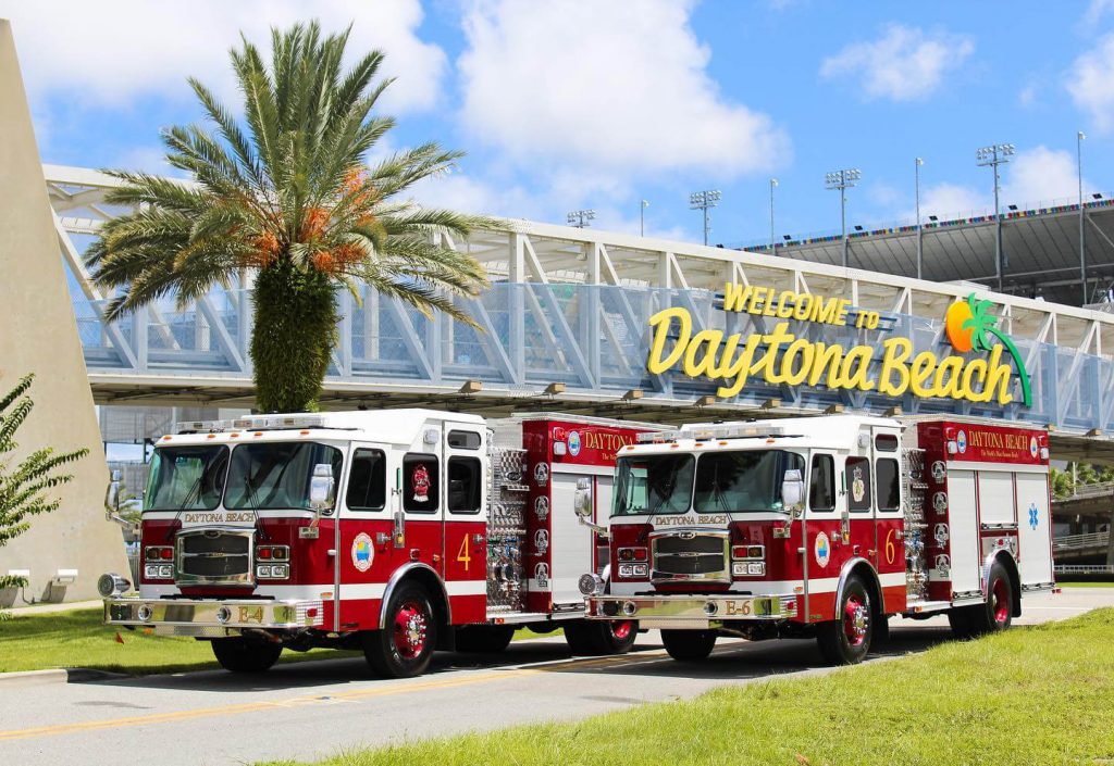 Image of E-one Typhoon Pumper fire trucks in Daytona Beach