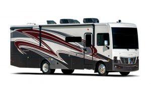 Holiday Rambler RV on white background