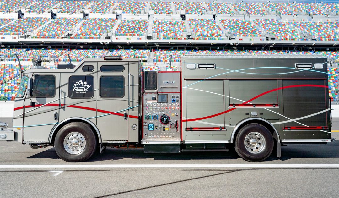 REV FIRE GROUP PARTNERS WITH DAYTONA INTERNATIONAL SPEEDWAY IN PROVIDING CUSTOM PUMPERS AND ALL-ELECTRIC VECTOR™ FIRE TRUCK