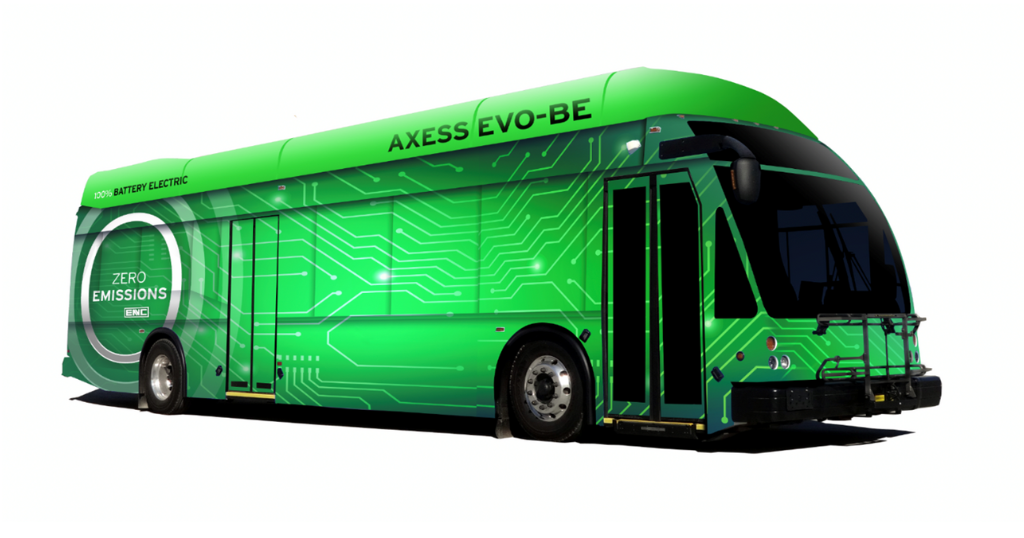 Green rendering of mass transit bus